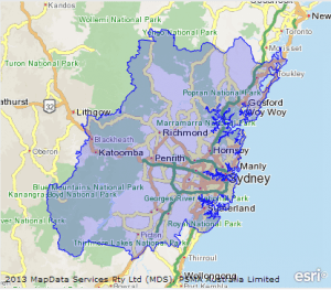 Map of Sydney Greater GCCSA