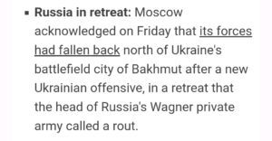 Russia in retreat May 2023