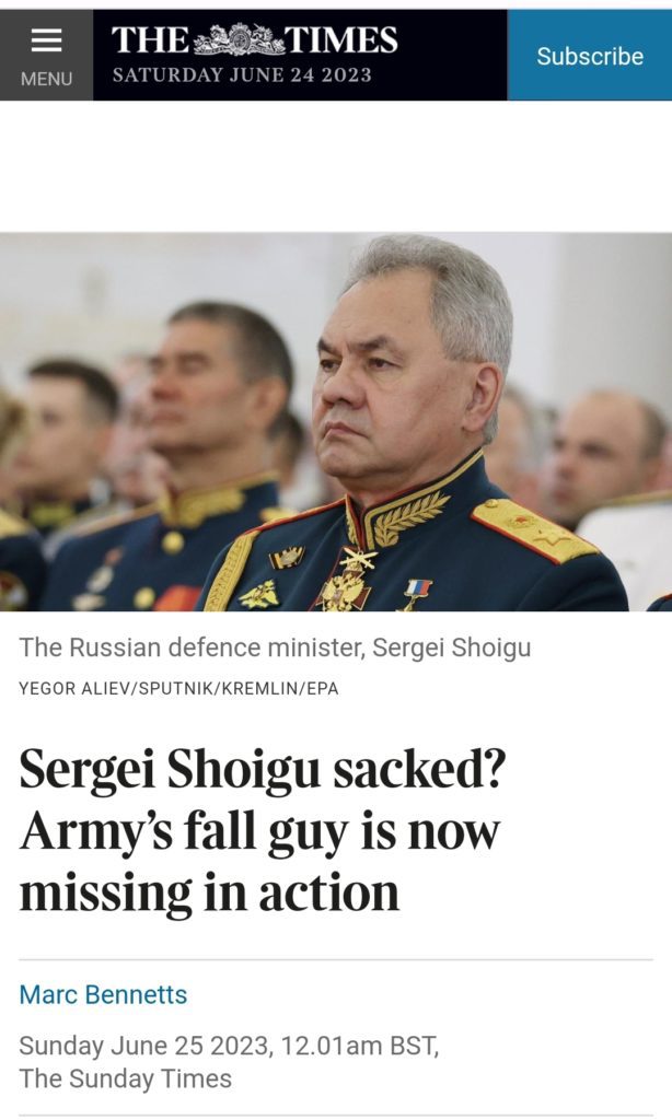 Sergei Shoigu sacked
